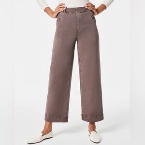 SPANX Stretch Twill Cropped Pant in color smoke